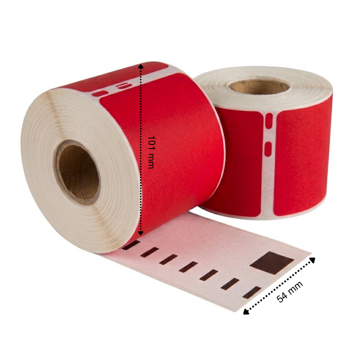 Dymo 99014 Rood compatible labels, 101 mm x 54 mm, 220 etiketten, permanent