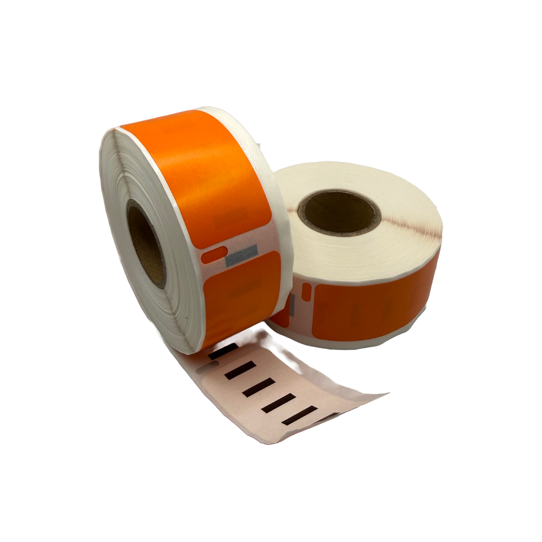 11352 / S0722520 compatible labels, 54 mm x 25 mm, 500 etiketten per rol, oranje, permanent
