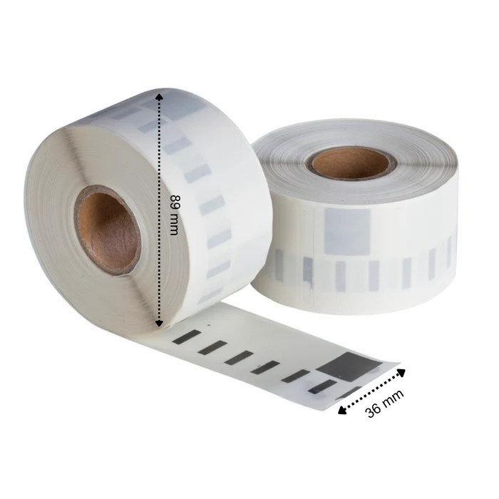 Dymo 99013 / S0722410 compatible labelwriter 550 labels, 36 mm x 89 mm, 260 etiketten per rol, transparant, permanent