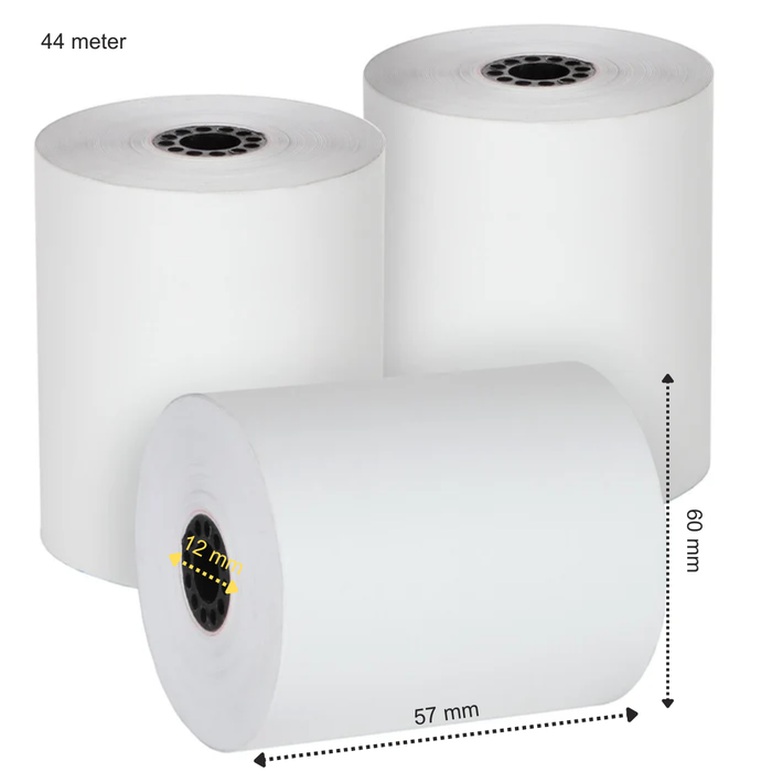 50 x thermische kassarollen 57x60x12 - 44 meter - A-kwaliteit thermisch papier