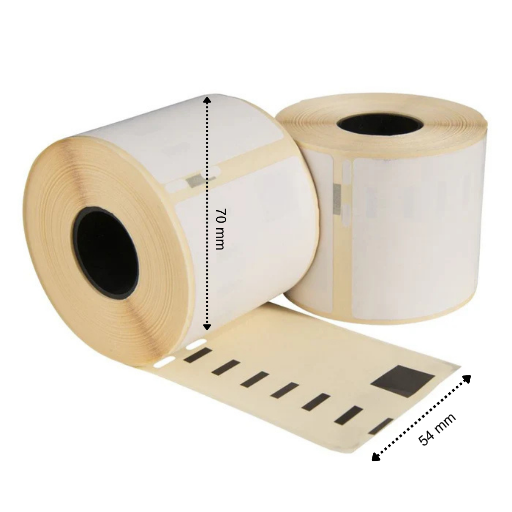 Dymo 99015 / S0722440 compatibele etiketten, 70 mm x 54 mm, 320 per rol, wit, permanent