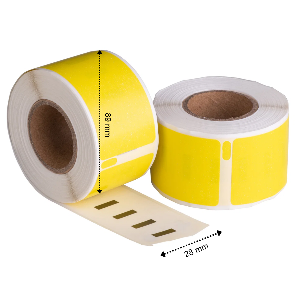 Dymo 99010 Geel compatible labels, 89 mm x 28 mm, 260 etiketten, permanent