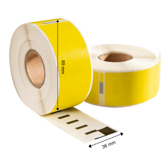 Dymo 99012 geel compatible labels, 89 mm x 36 mm, 260 etiketten, permanent