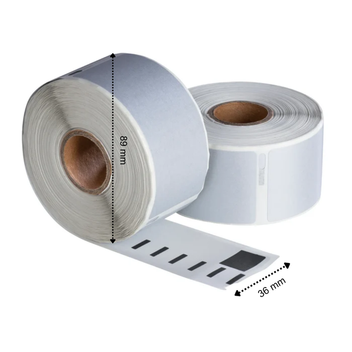 Dymo 99012 Zilver compatible labels, 89 mm x 36 mm, 260 etiketten, permanent