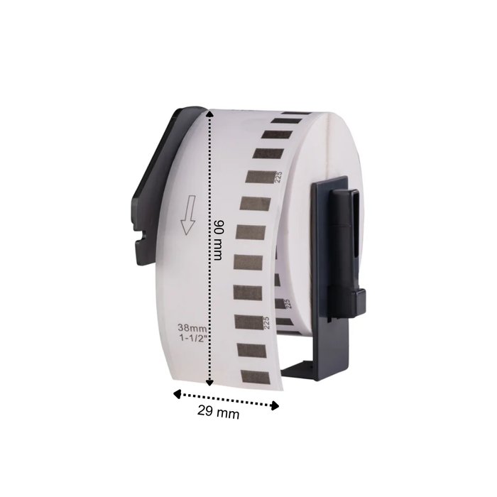 Brother DK-11201 compatible labels, 29 mm x 90 mm, 400 etiketten per rol, incl brother houder, permanent
