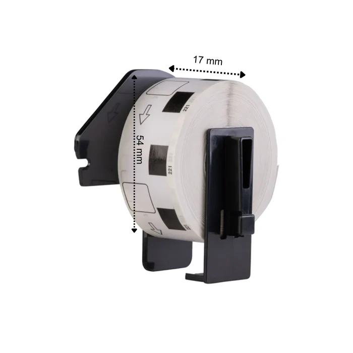 Brother DK-11204 compatible labels, 17 mm x 54 mm, 400 etiketten per rol, incl brother houder, permanent