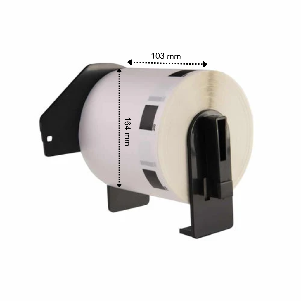 Brother DK-11247 compatible labels, 103 mm x 164 mm, 180 etiketten per rol, incl brother houder, permanent
