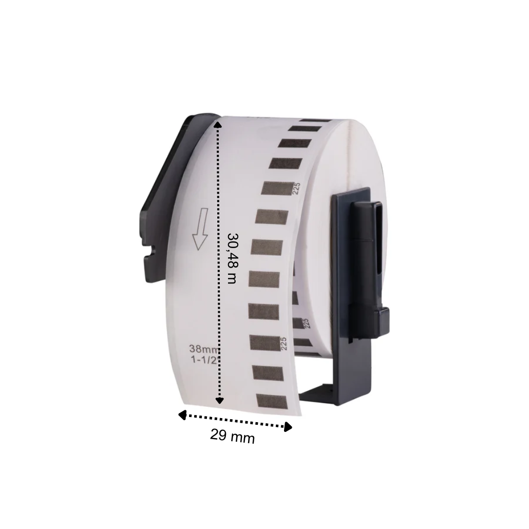 Brother DK-22210 compatible labels, 29 mm x 30,48 m, incl brother houder, permanent