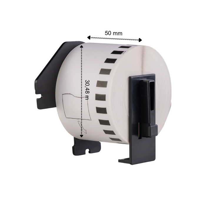 Brother DK-22223 compatible labels, 50 mm x 30,48 m, incl brother houder, permanent