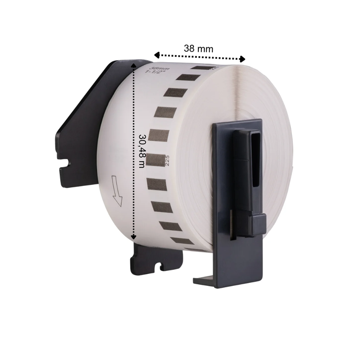 Brother DK-22225 compatible labels, 38 mm x 30,48 m, incl brother houder, permanent