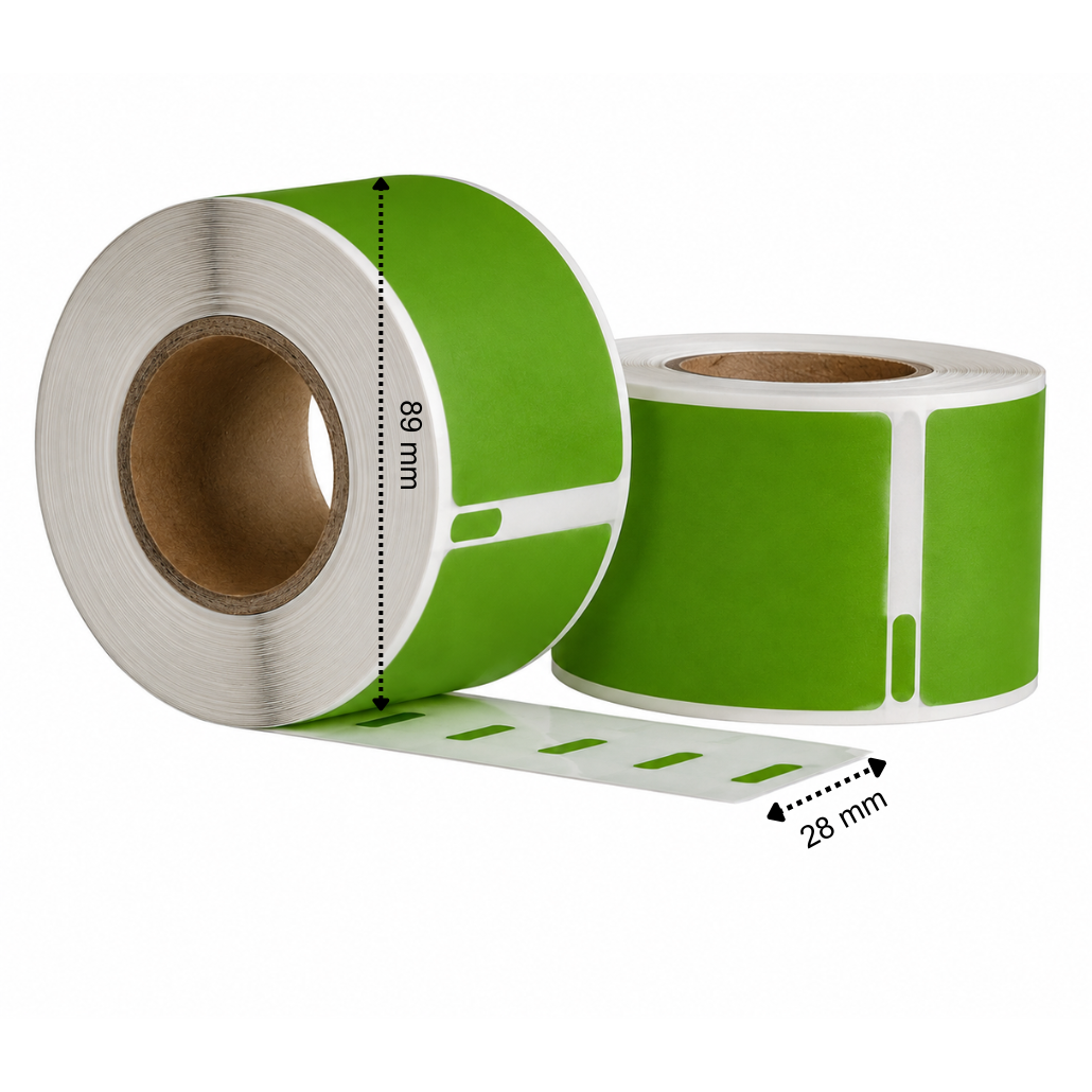 Dymo 99010 Groen compatible labels, 89 mm x 28 mm, 130 etiketten, permanent