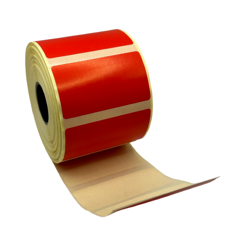 Thermisch etiket rood, 57 mm x 32 mm, 1000 etiketten per rol, kern 25 mm, ECO, permanent