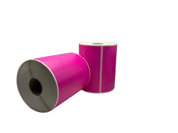 Verzendetiketten Roze, 102 mm x 150 mm, 280 etiketten per rol, kern 25 mm, Thermisch ECO, permanent