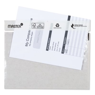 1000 x Paklijstenvelop Master'in Performance Onbedrukt transparant recycled LDPE C6 175 x 140