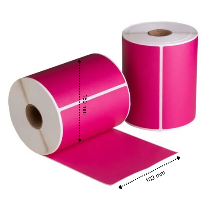 Verzendetiketten Roze, 102 mm x 150 mm, 280 etiketten per rol, kern 25 mm, Thermisch ECO, permanent