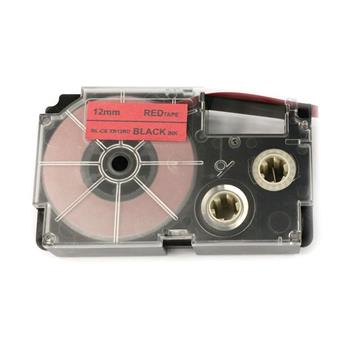CASIO XR-12RD Compatible tape zwart op rood 12 mm x 8 m
