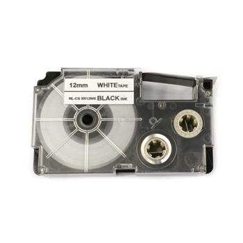 CASIO XR-12WE Compatible tape zwart op wit 12 mm x 8 m