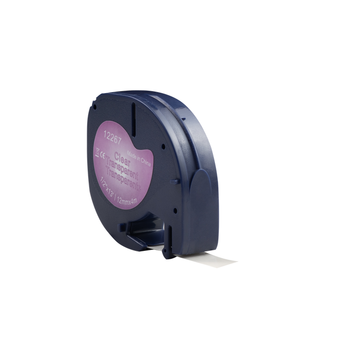 Dymo Compatible 12267 (S0721530) tape zwart op transparant 12 mm x 4 m