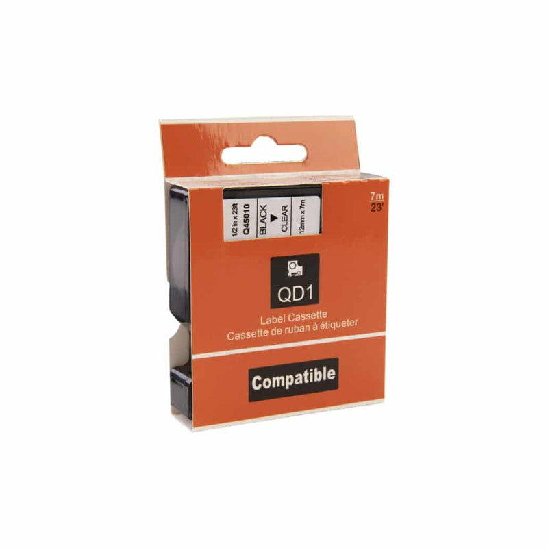Dymo D1 Compatible 45017 (S0720570) tape zwart op rood 12 mm x 7 m