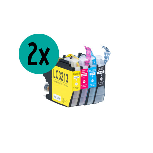2 x Brother LC-3213 compatible XL inktcartridge CMYK voordeelbundel