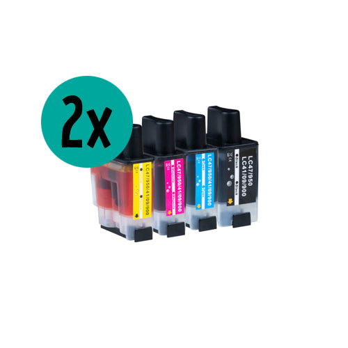 2 x Brother LC-900 compatible XL inktcartridge CMYK voordeelbundel