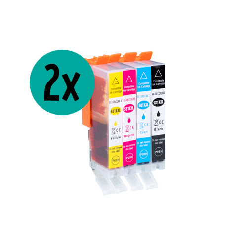 2 x Canon CLI-521 compatible CMYK Voordeelbundel 