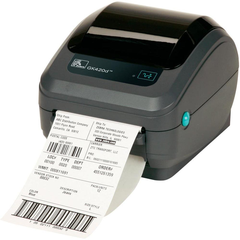 Starterspakket: Zebra GK420D printer, incl 10 rollen zebra 102 x 150 mm