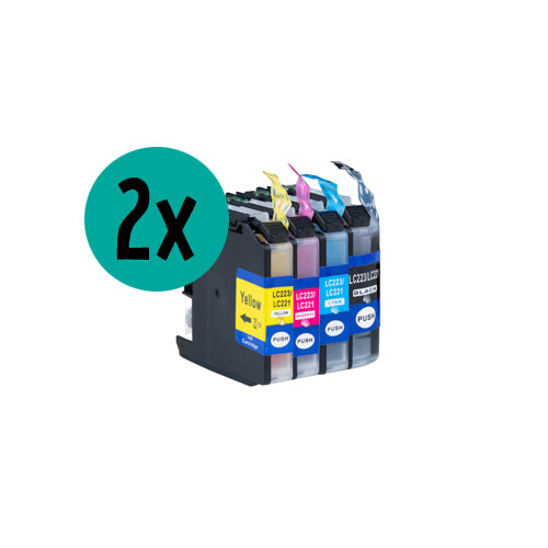 2 x Brother LC-223 CMYK compatible inktcartridge XL voordeelbundel