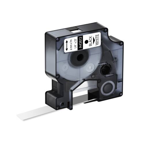 Dymo D1 Compatible 43613 (S0720780) tape zwart op wit 6 mm x 7 m