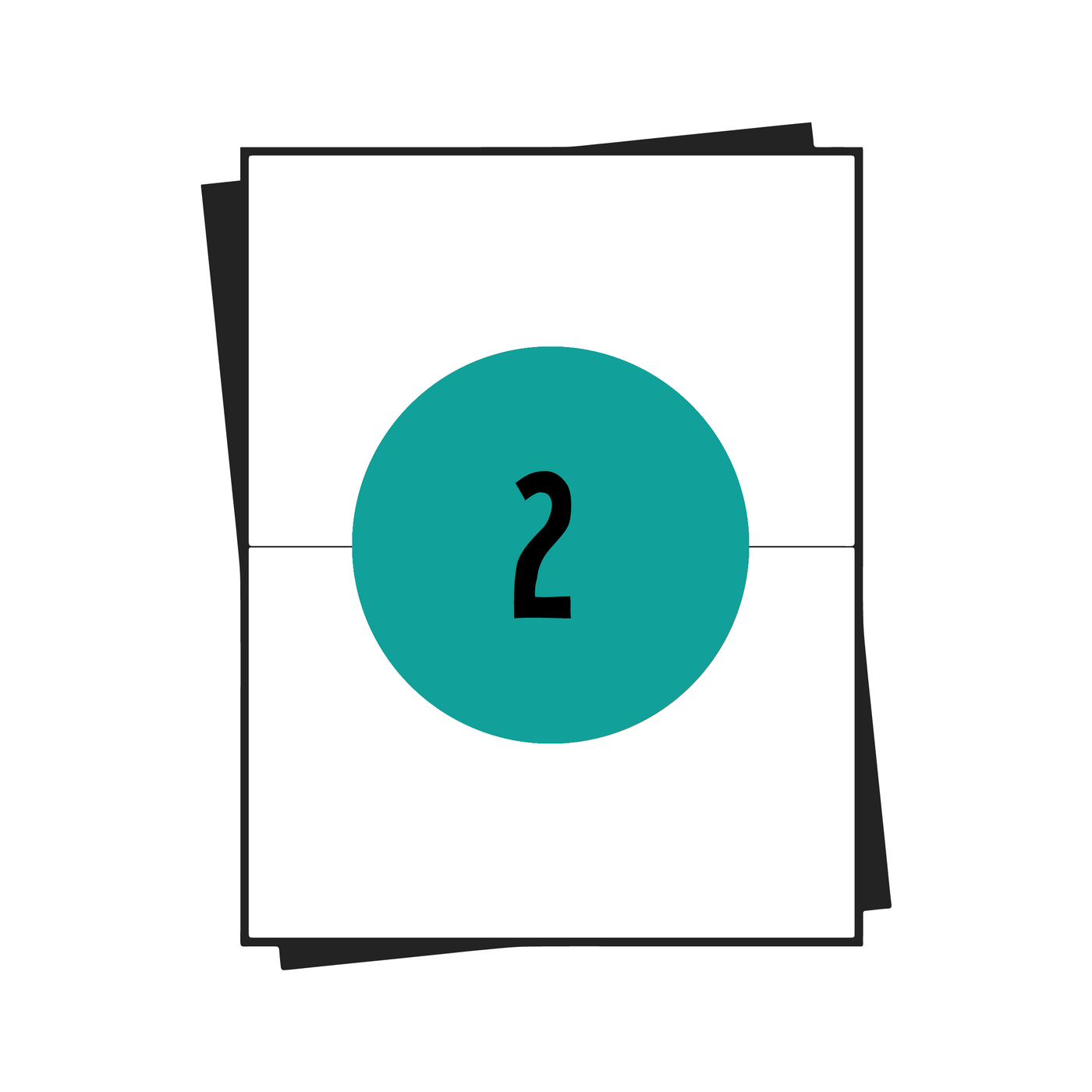 A4 stickervellen, 2 per vel, 210 x 148 mm, wit, permanent - 100 vellen